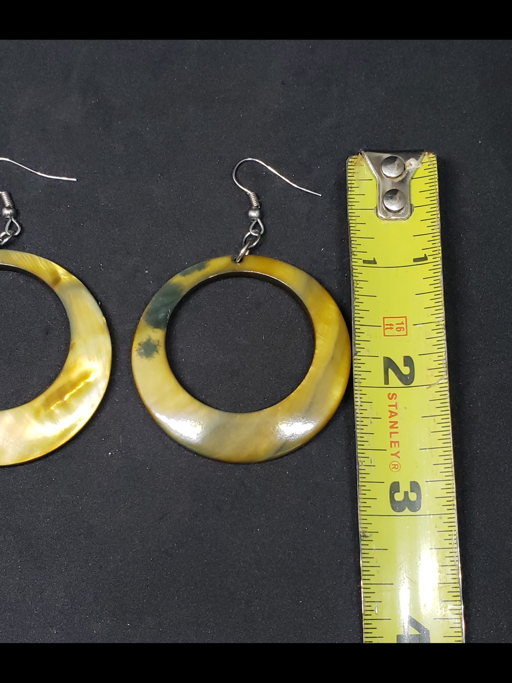 Shell Hoop Drop Earrings - Picture 4 of 4